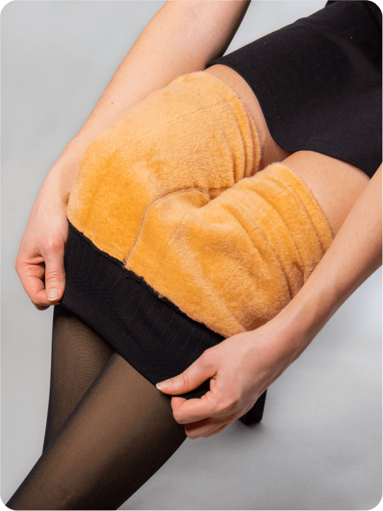 Frauen Fleece gefütterte Strumpfhosen Fake durchscheinende